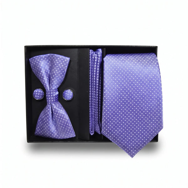 Lavender Pin-Dot Tie Set | Wedding & Formal Accessory Set