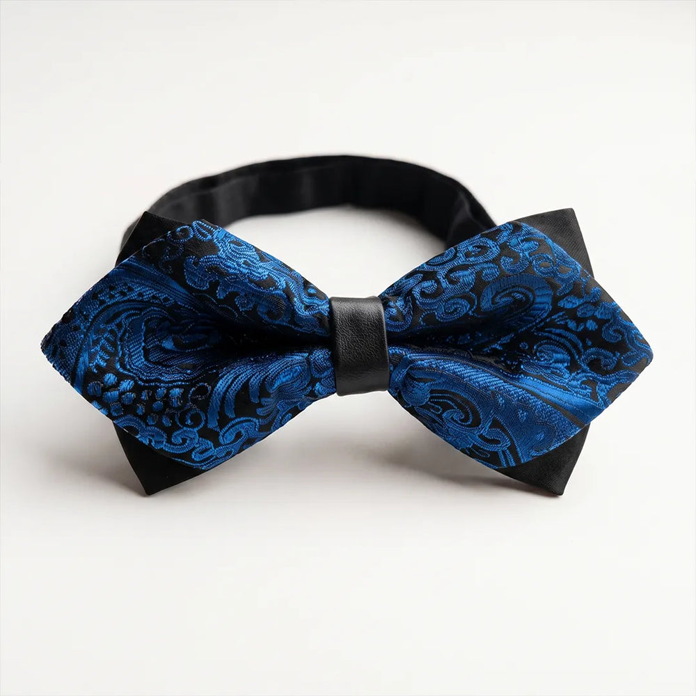 Royal Blue Paisley Diamond Bow Tie | Wedding & Formal