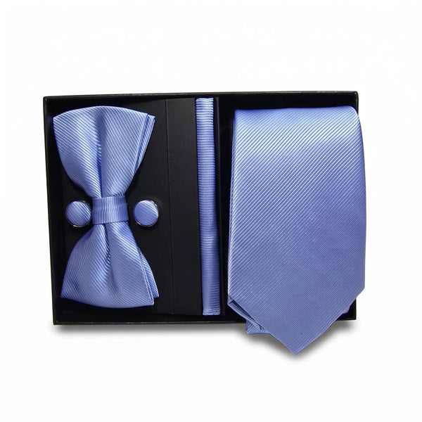 Powder Blue Twill Tie Set | Wedding & Formal Accessory Set