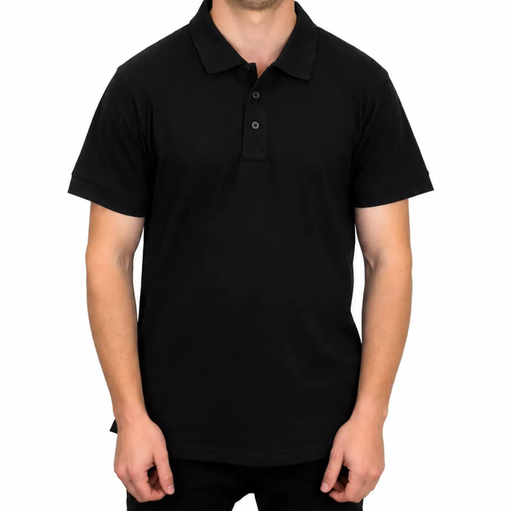 Men's Black Polo Shirt | 220 GSM Cotton Spandex
