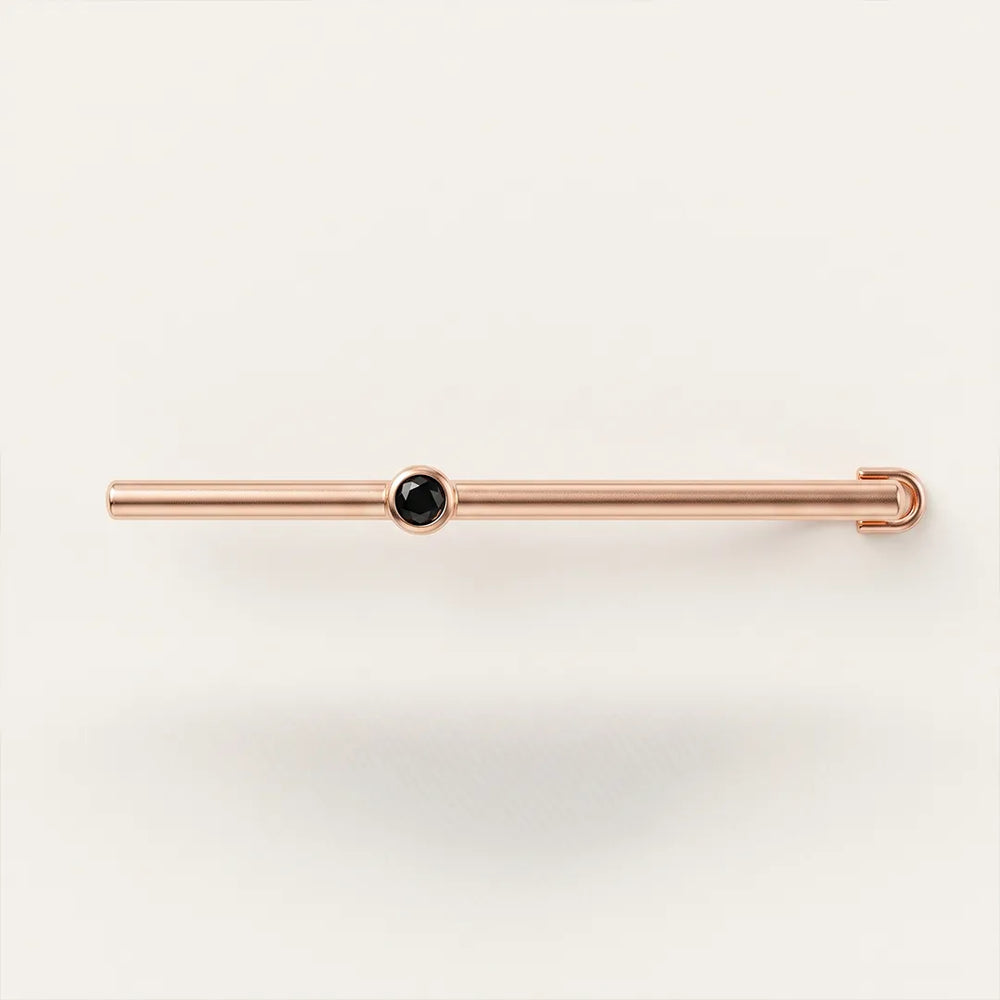 Men's Rose Gold and Black Crystal Tie Slide | Sailor Australia