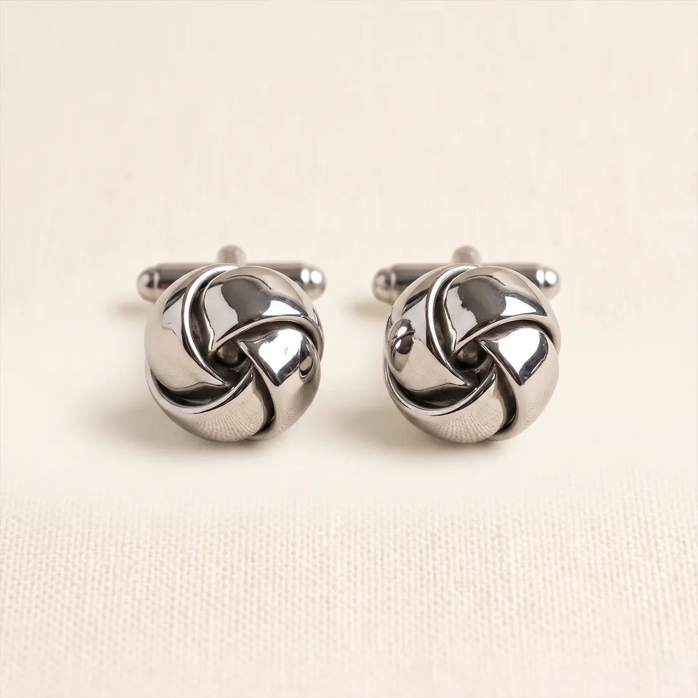 Silver Classic Woven Knot Cufflinks | Sailor Australia