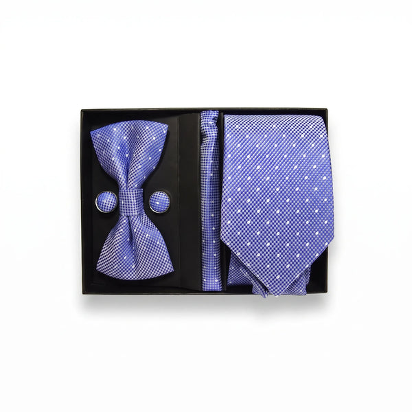 Periwinkle Blue Micro-Dot Tie Set | Wedding & Formal Accessory Set
