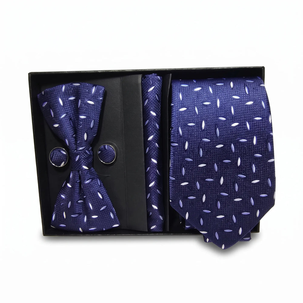 Navy Scatter Tie Set | Wedding & Formal Accessory Set