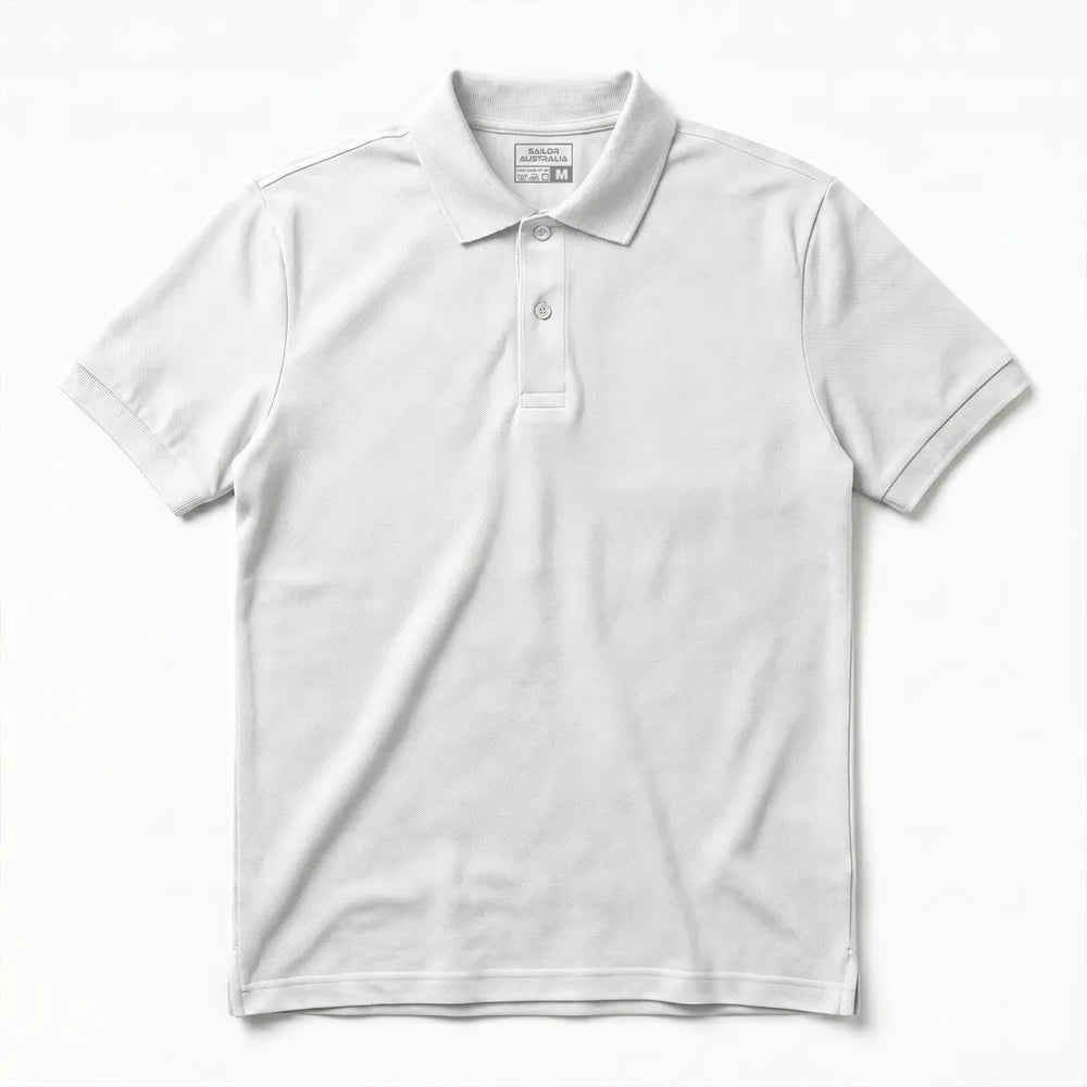 Men's White Polo Shirt | 220 GSM Cotton Blend