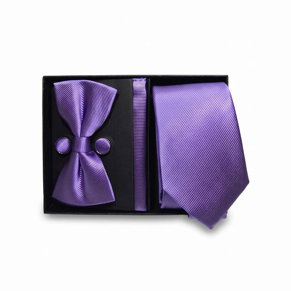 Lavender Twill Tie Set | Wedding & Formal Accessory Set