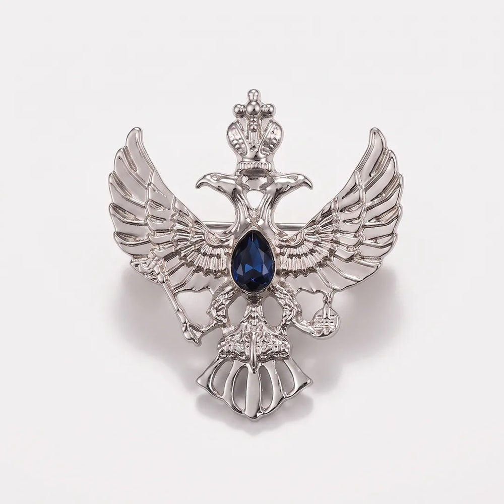 Silver Crest Eagle Collar Pin | Formal & Wedding Accessory