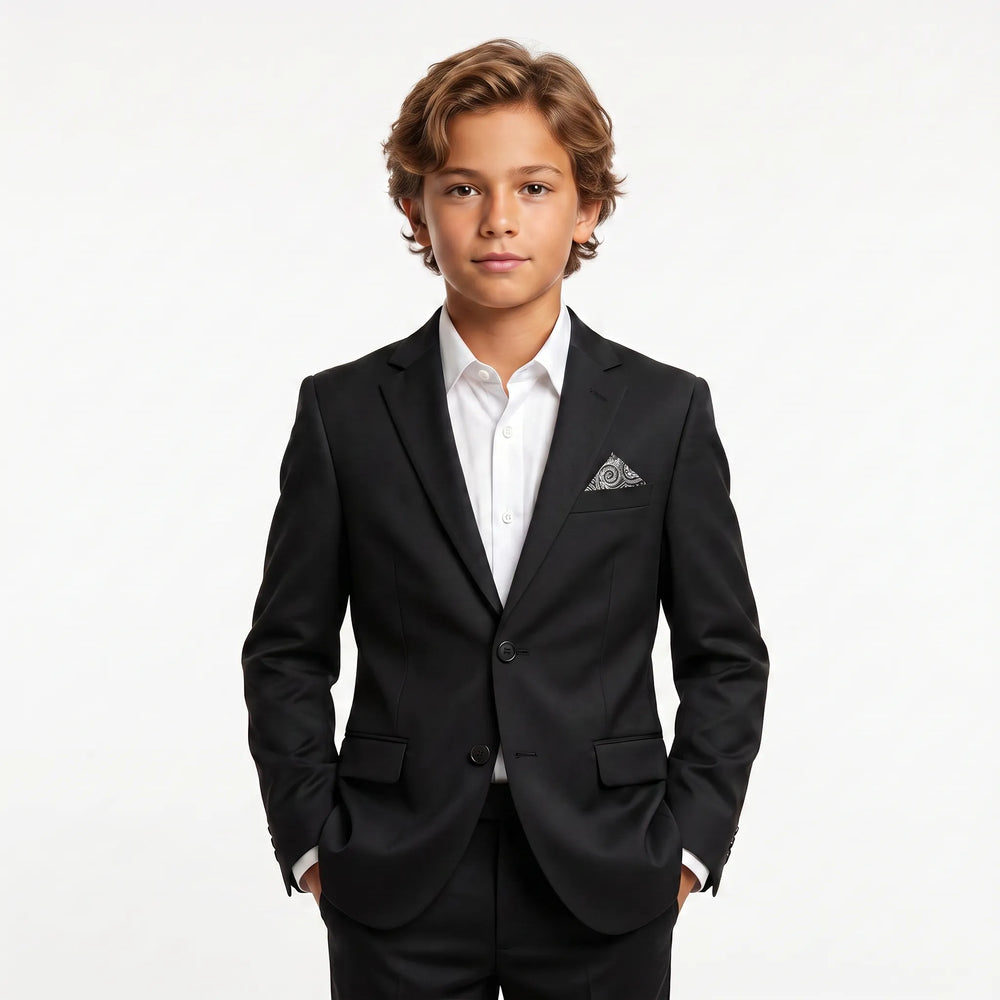 Boys' Black 2-Piece Suit Set | David Blazer & Jessie Trousers