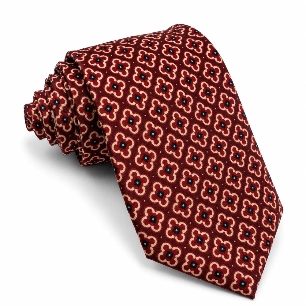 Burgundy Quatrefoil Necktie | Sailor Australia