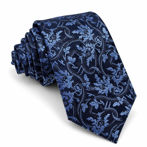Navy Floral Skinny Tie | Wedding, Daily & Casual