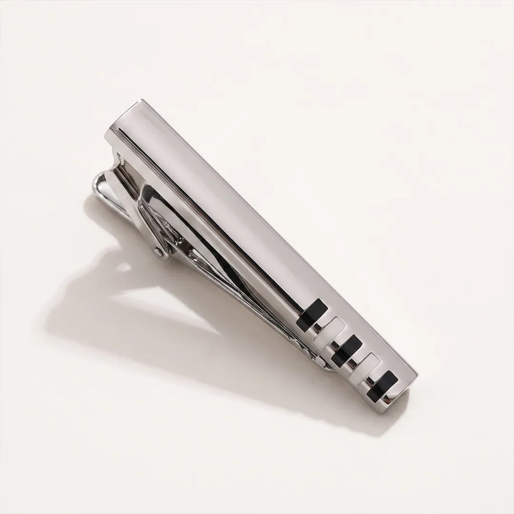 Men's Silver and Black Segmented Tie Clip | Sailor Australia