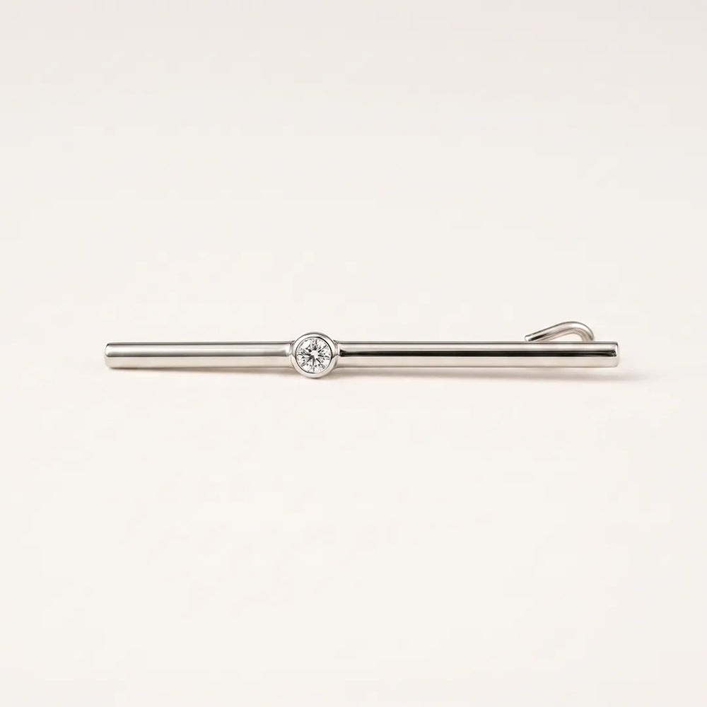 Men's Silver and Clear Crystal Tie Slide | Sailor Australia
