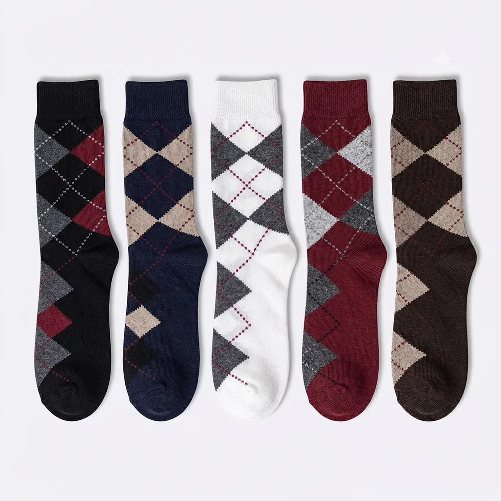 Men's Argyle Socks 5-Pack | Formal & Daily Wear