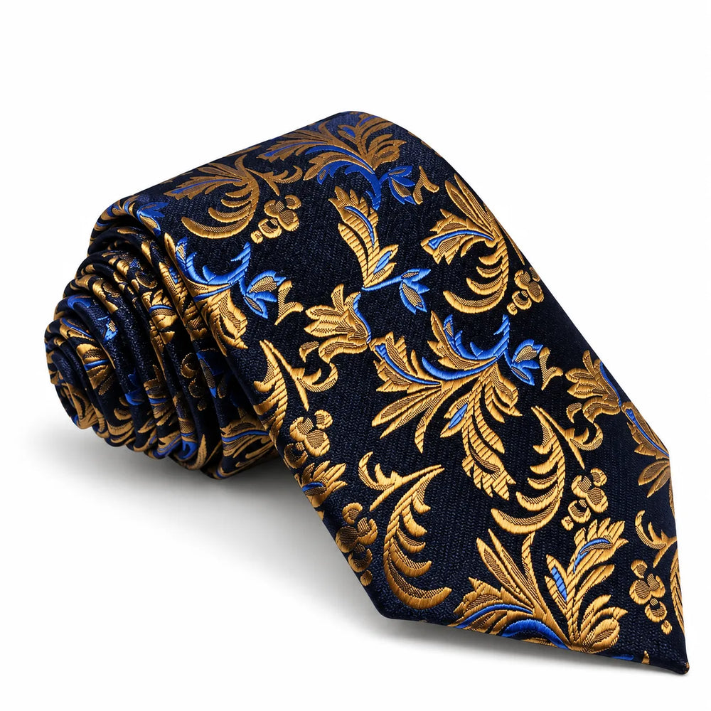 Navy & Gold Baroque Necktie | Sailor Australia
