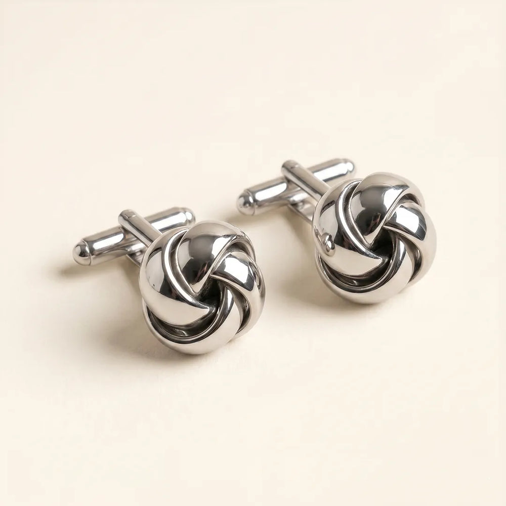 Silver Polished Love Knot Cufflinks | Sailor Australia