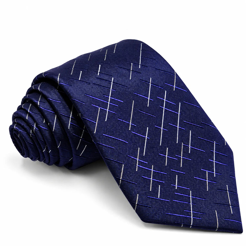 Navy Geometric Crosshatch Necktie | Sailor Australia