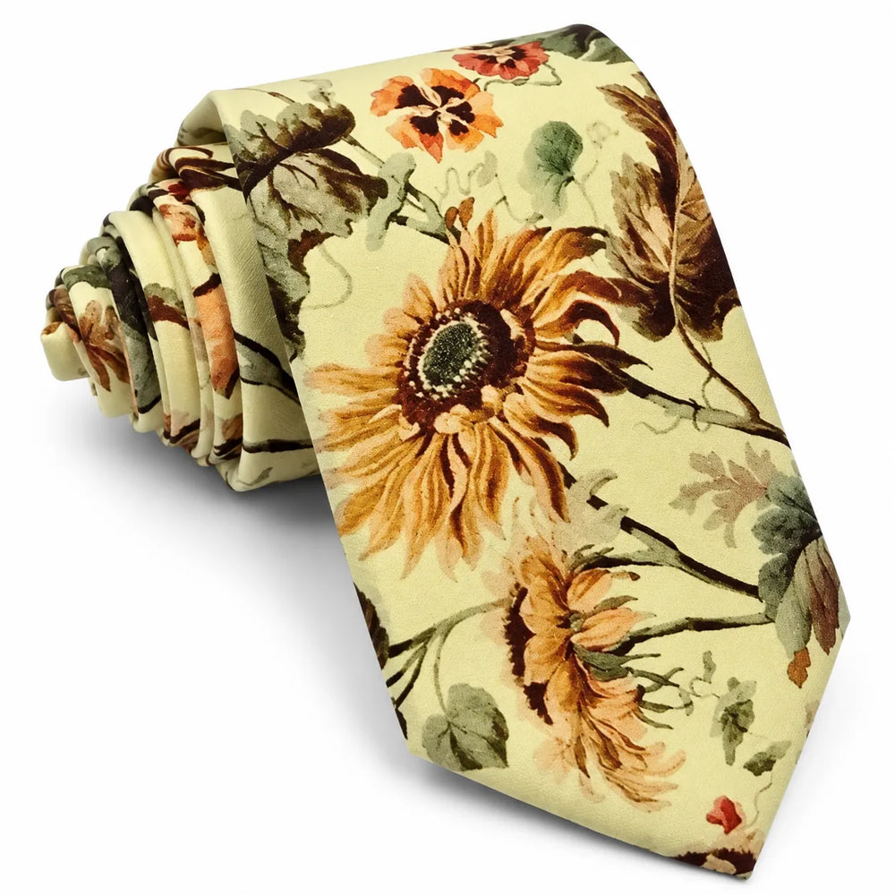 Vintage Sunflower Floral Silk Necktie | Sailor Australia