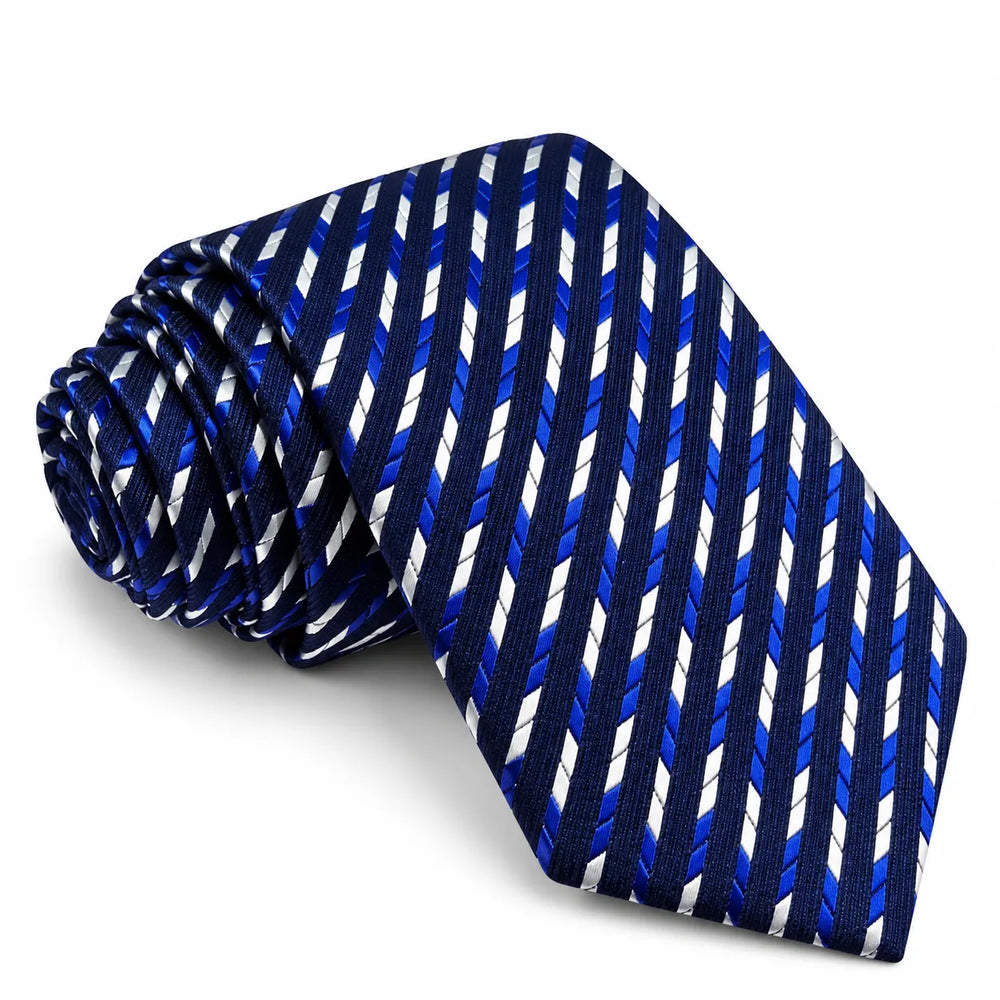 Navy & Cobalt Segmented Stripe Necktie | Sailor Australia