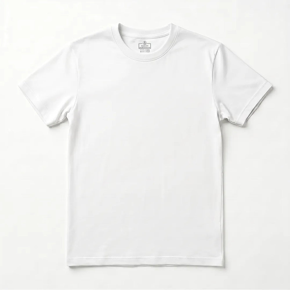 Men's White Crew Neck T-Shirt | Premium Cotton