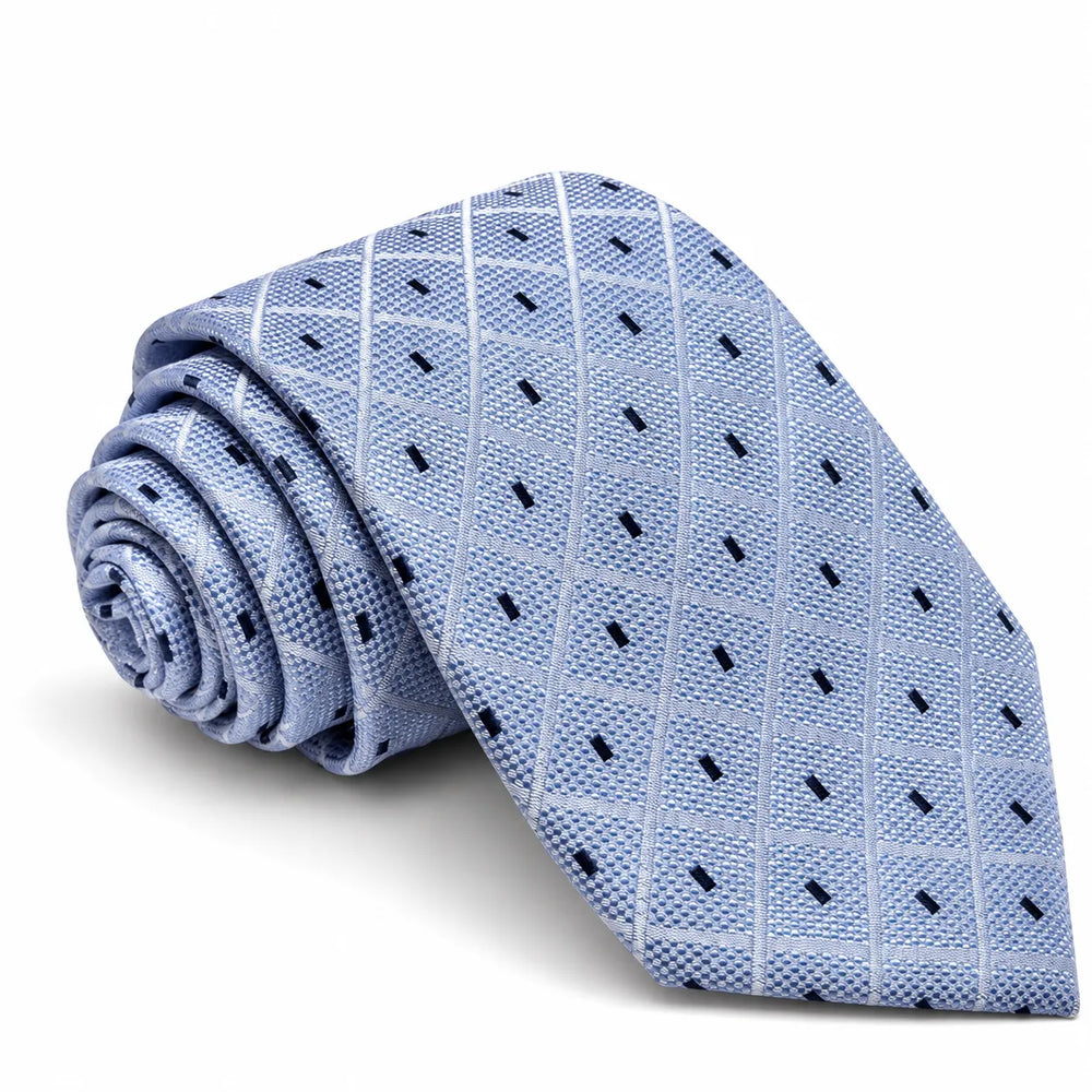 Ice Blue Diamond Grid Necktie | Sailor Australia