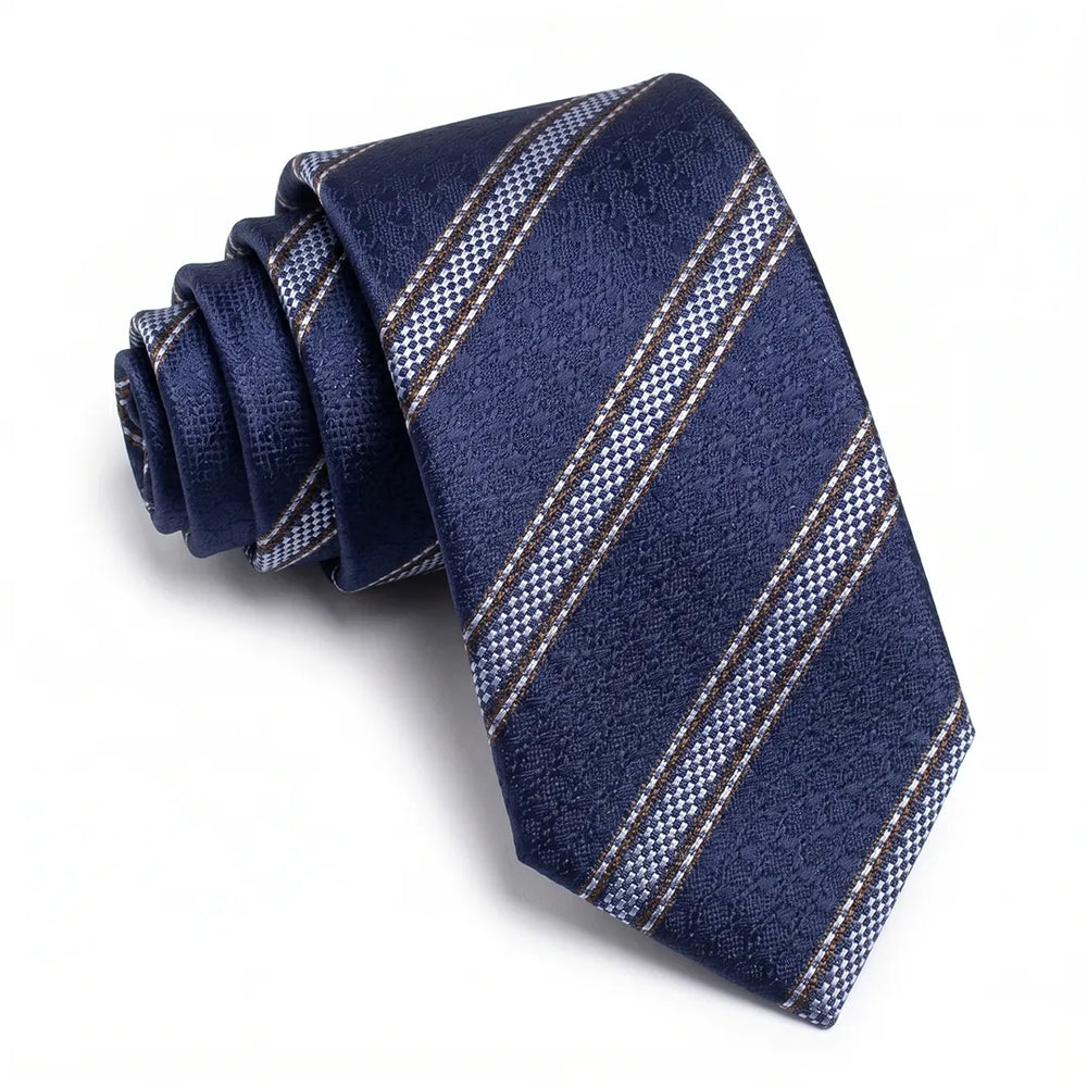 Navy Striped Skinny Tie | Wedding, Daily & Casual