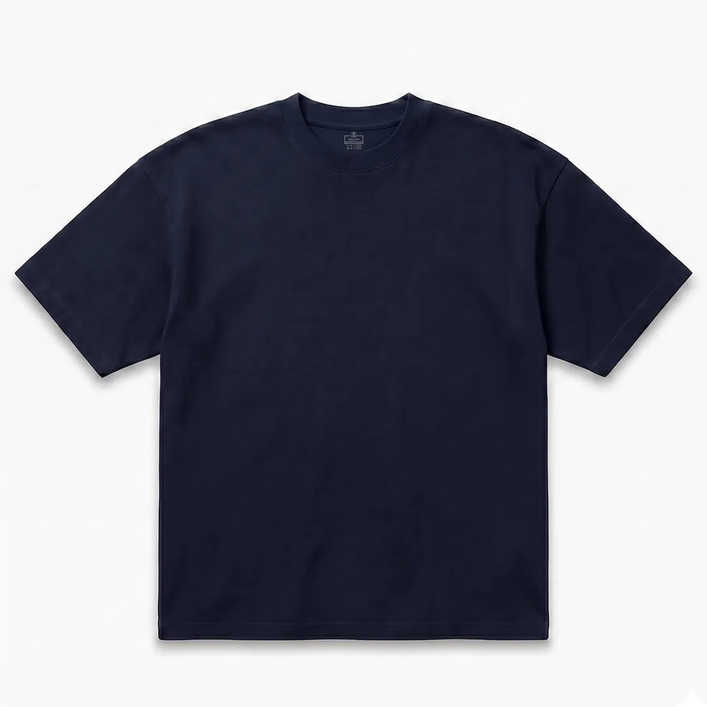Men's Dark Navy Heavyweight Drop Shoulder T-Shirt | 285 GSM