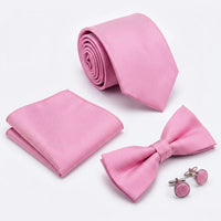 Pink Textured Tie Set | Wedding & Formal Accessory Set