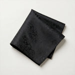 Black Paisley Pocket Square | Wedding & Formal Accessory