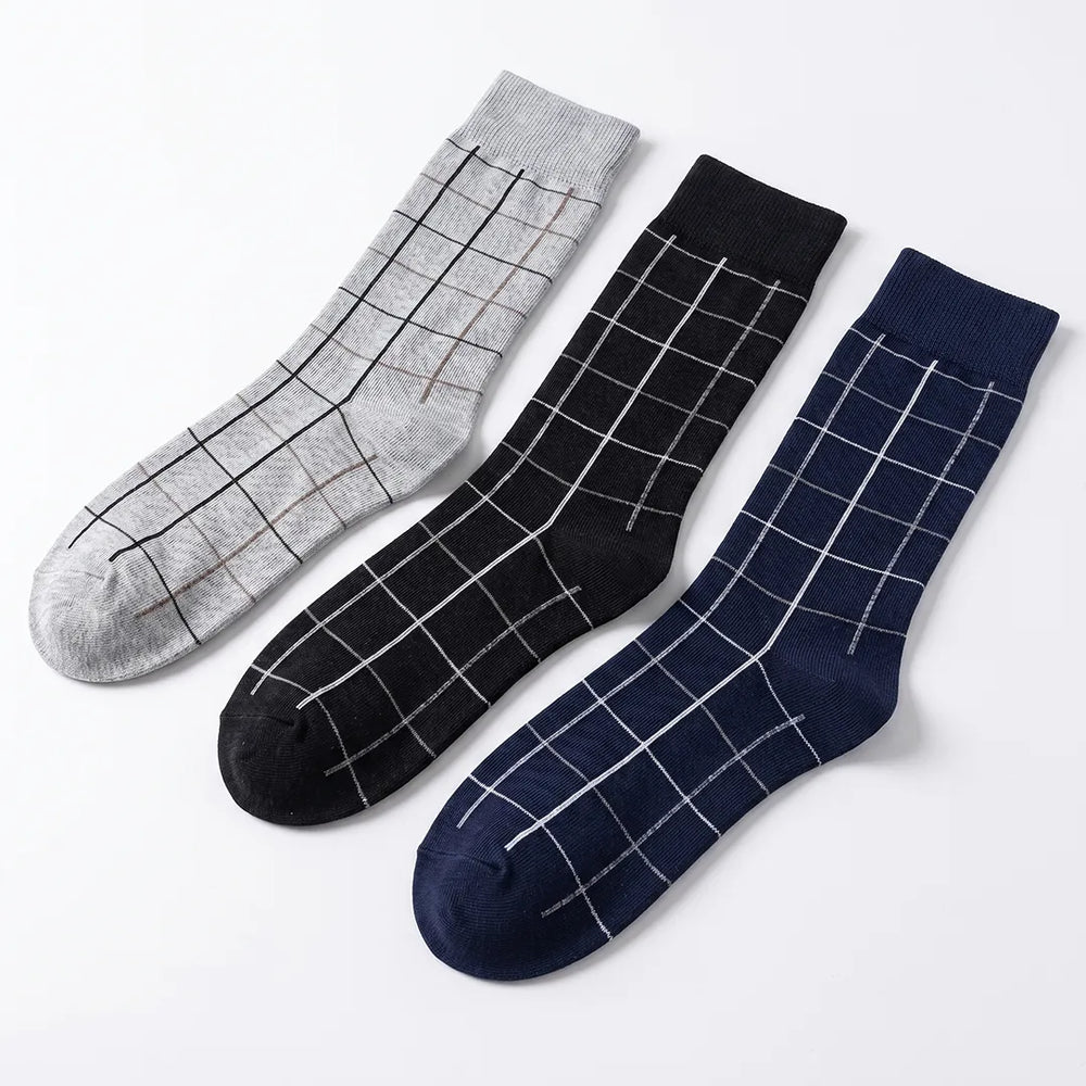 Men's Windowpane Socks 3-Pack | Formal & Daily Wear