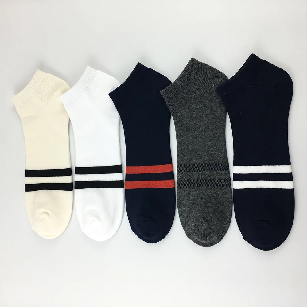 Men's Striped Ankle Socks 5-Pack | Casual & Daily Wear
