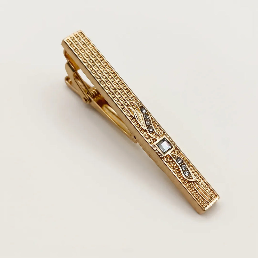 Men's Ornate Gold Crystal Tie Clip | Sailor Australia