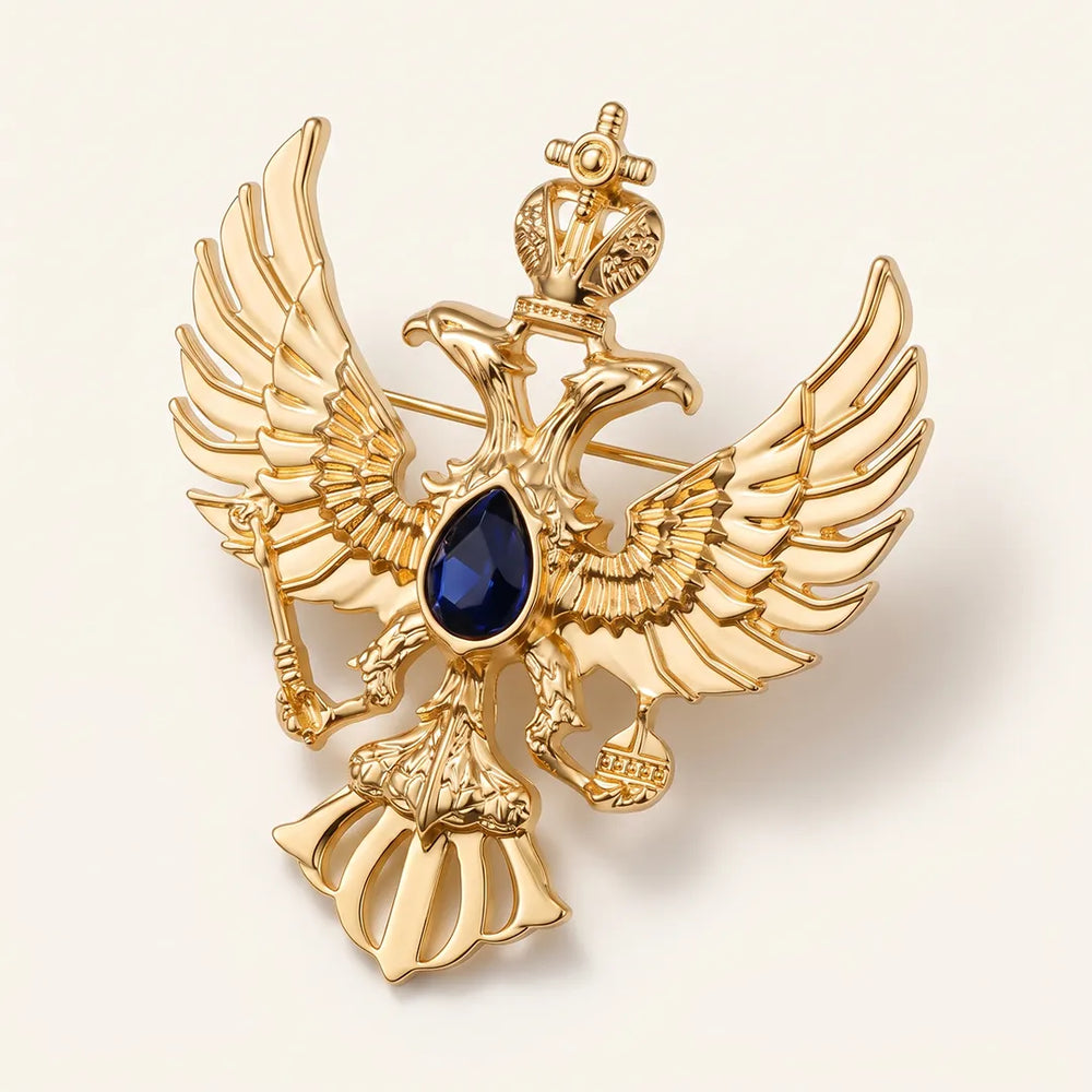 Gold Crest Eagle Collar Pin | Formal & Wedding Accessory