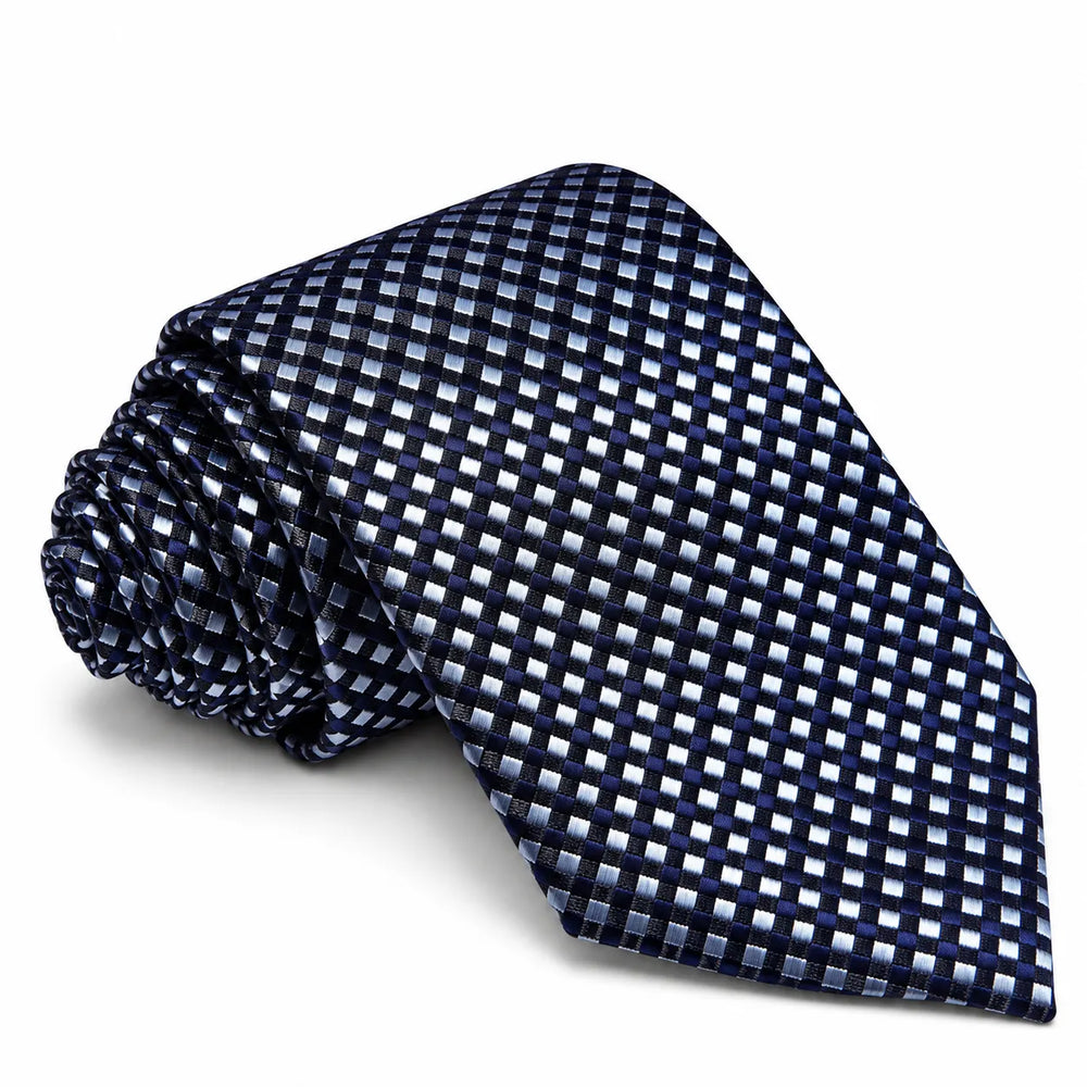 Navy & Slate Blue Micro Check Necktie | Sailor Australia