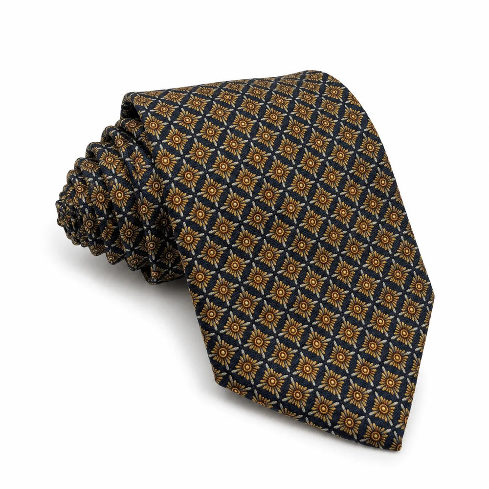 Navy Sunburst Geometric Necktie | Sailor Australia
