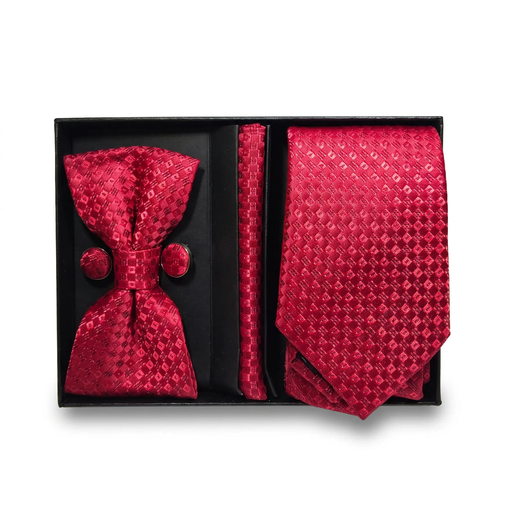 Red Tie Set | Wedding & Formal Accessory Set
