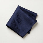 Navy Paisley Pocket Square | Wedding & Formal Accessory