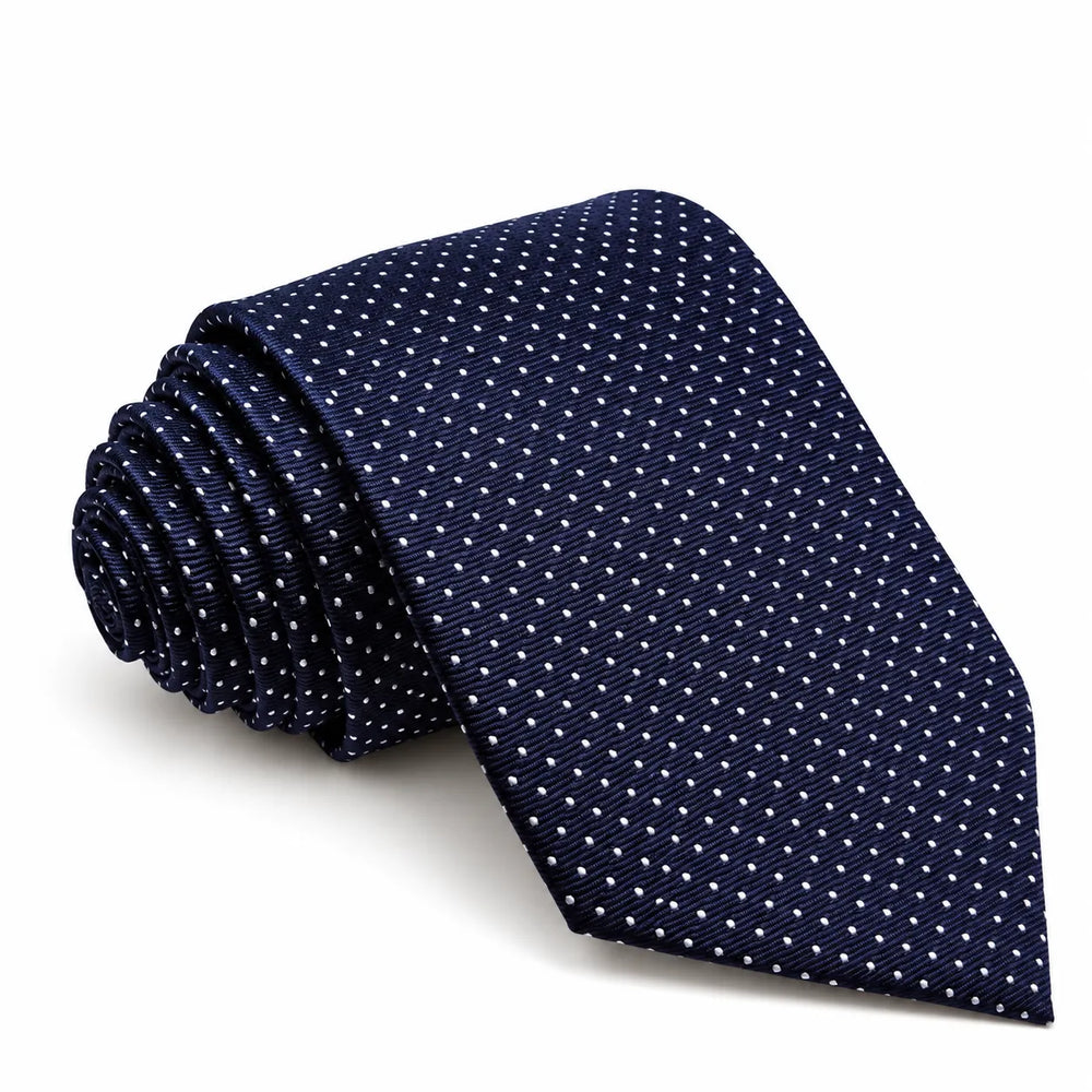Navy Silk Pin Dot Necktie | Sailor Australia