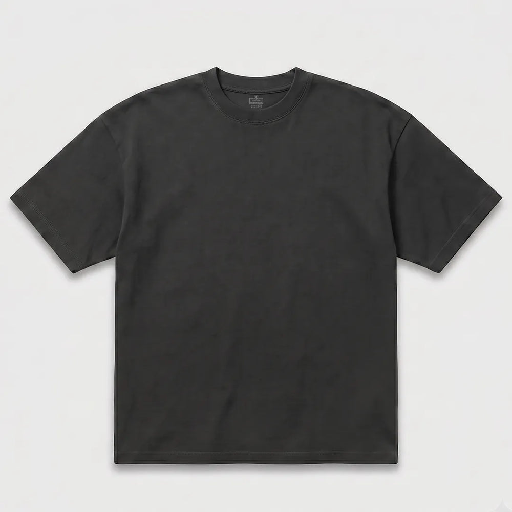Men's Charcoal Heavyweight Drop Shoulder T-Shirt | 285 GSM