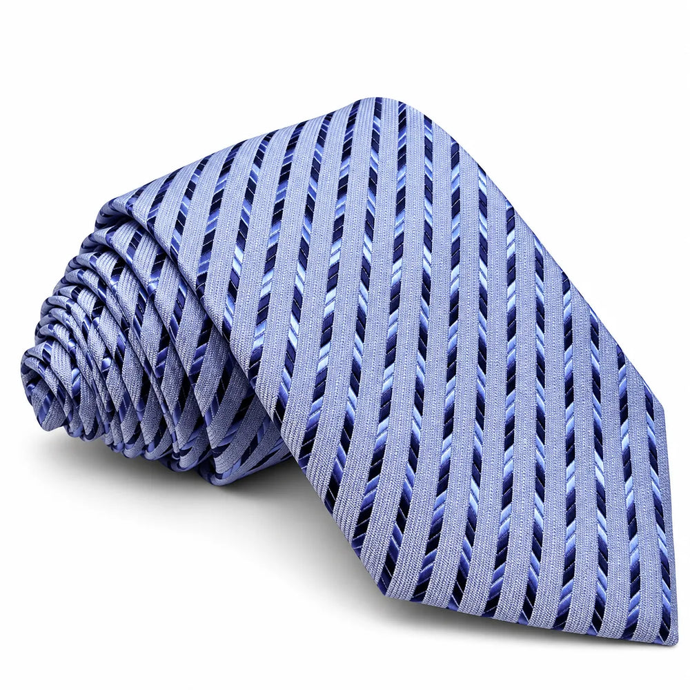 Ice Blue & Navy Segmented Stripe Necktie | Sailor Australia