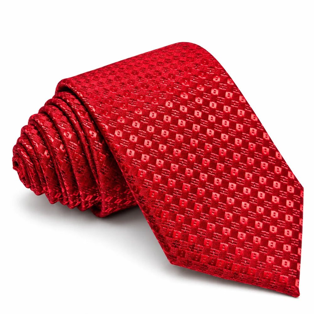 Crimson Micro Geometric Necktie | Sailor Australia