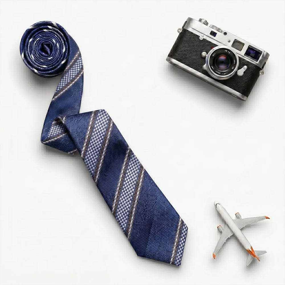 Navy Striped Skinny Tie | Wedding, Daily & Casual
