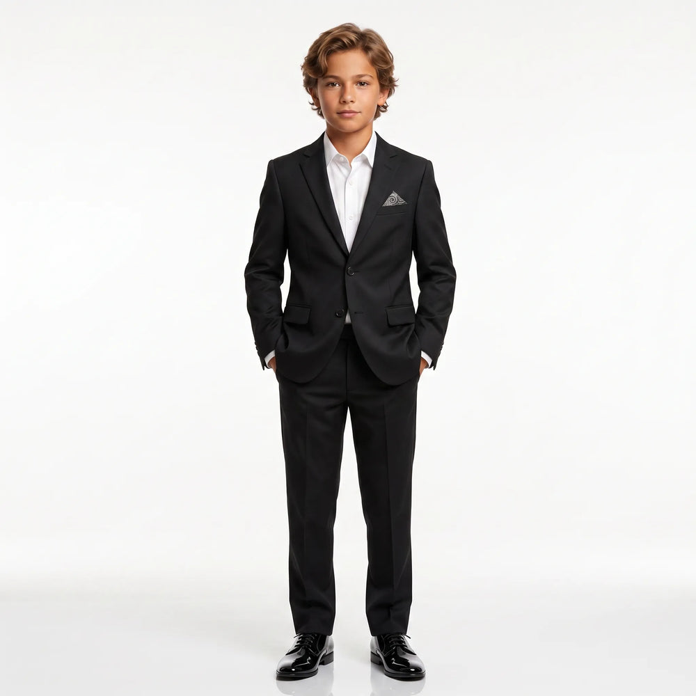 Boys' Black 2-Piece Suit Set | David Blazer & Jessie Trousers