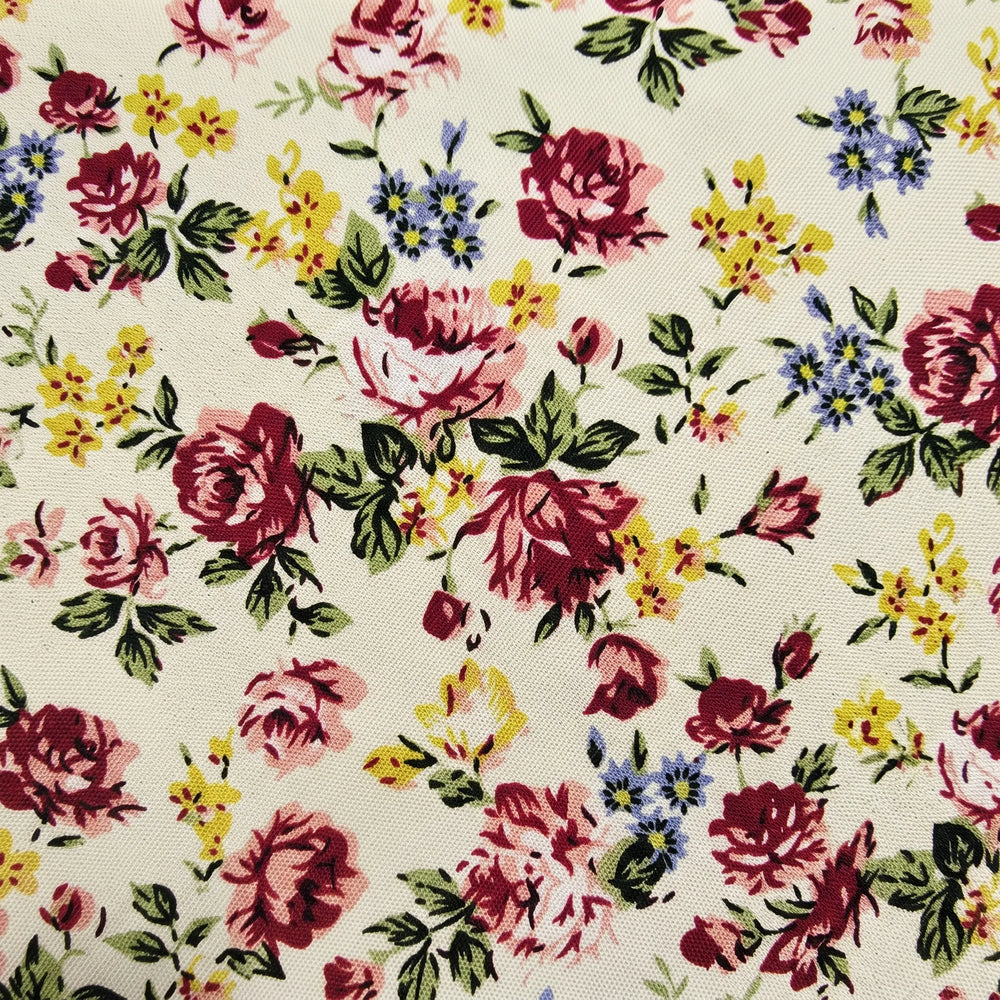 Cream Vintage Rose Floral Cotton Slim Necktie | Sailor Australia