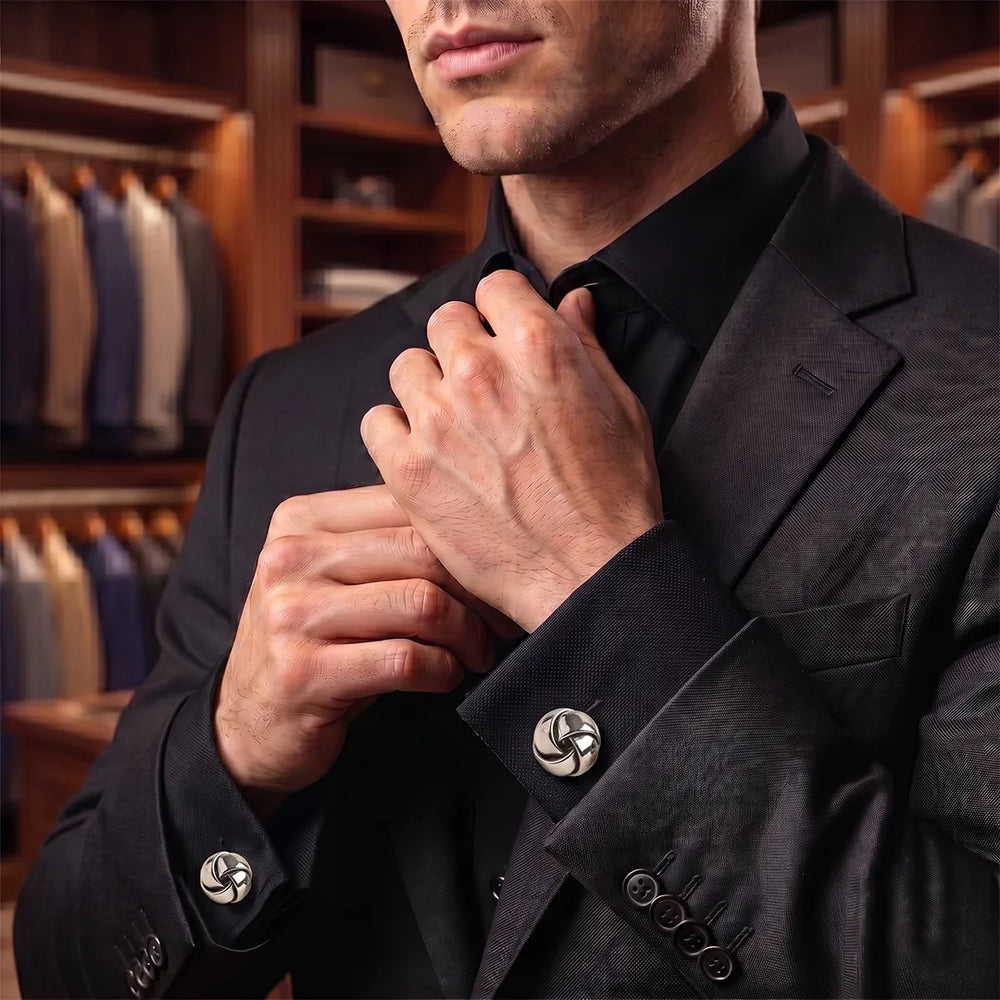 Silver Classic Woven Knot Cufflinks | Sailor Australia