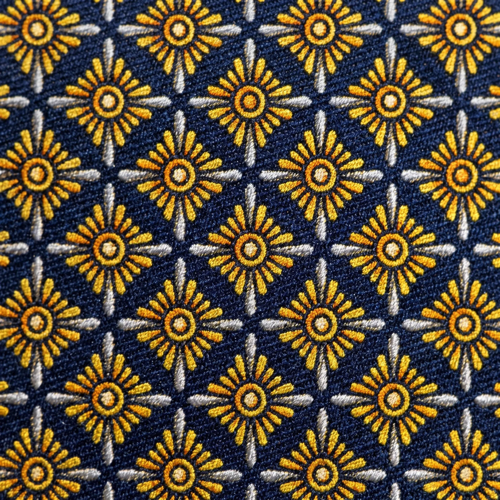 Navy Sunburst Geometric Necktie | Sailor Australia