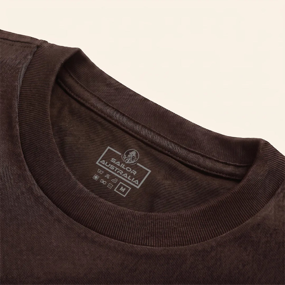 Men's Chocolate Crew Neck T-Shirt | 100% Australian Combed Cotton