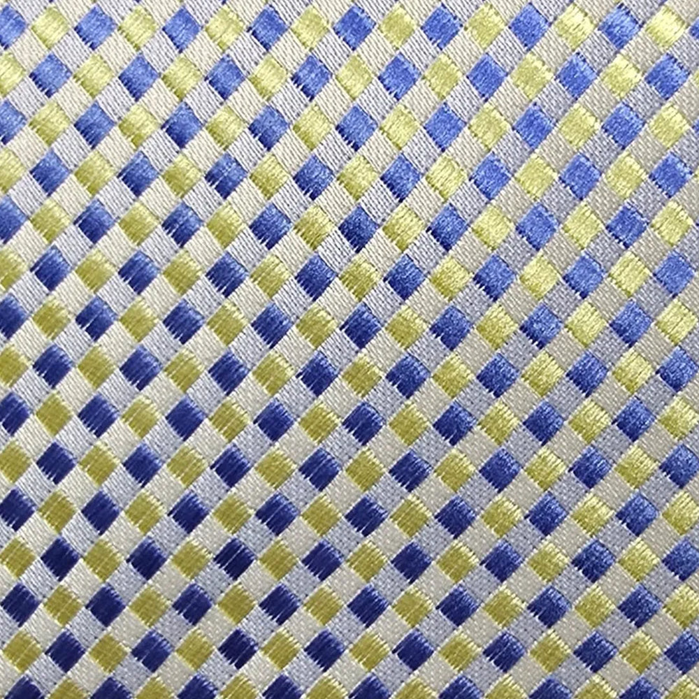 Pastel Blue & Cream Gingham Tie Set | Wedding & Formal Accessory Set
