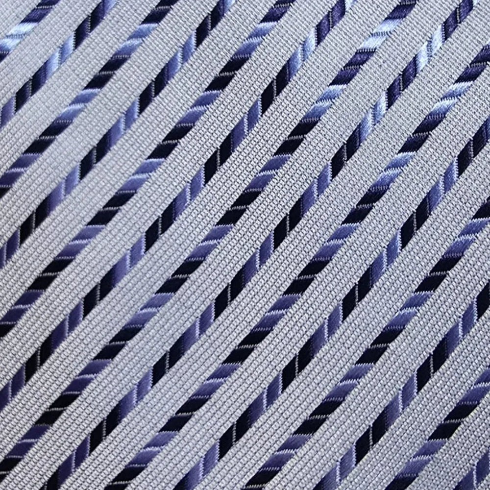 Ice Blue & Navy Segmented Stripe Necktie | Sailor Australia