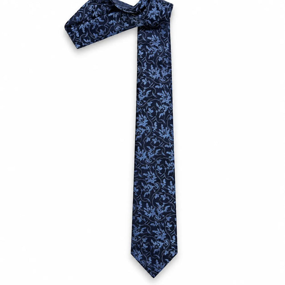 Navy Floral Skinny Tie | Wedding, Daily & Casual