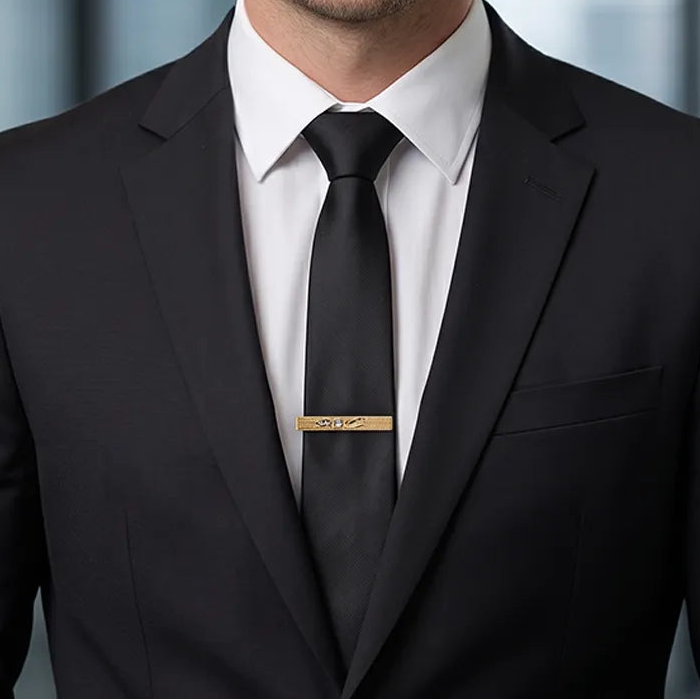 Men's Ornate Gold Crystal Tie Clip | Sailor Australia